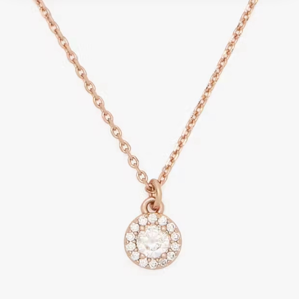 kate spade Rose Gold Crystal Halo Pendant Necklace
